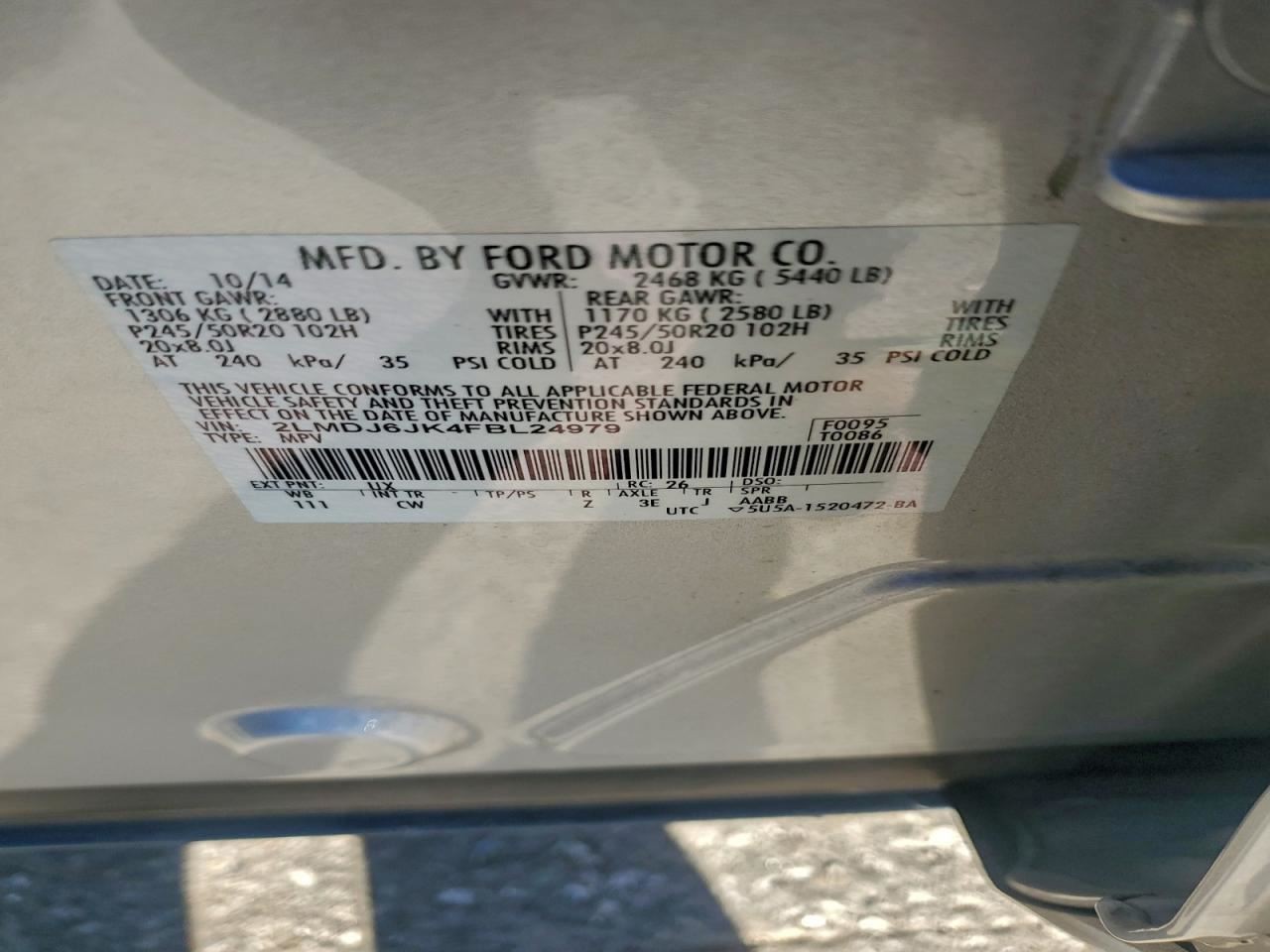 MKX 2015 Glove Box 4958466