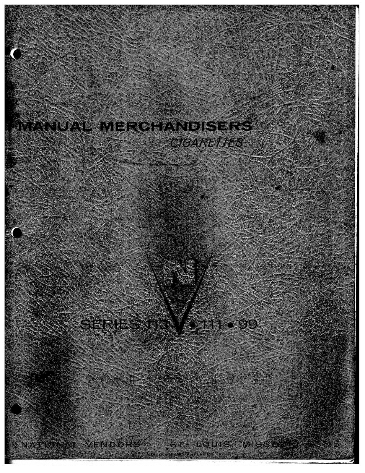 National  Vendors Cigarette models 99 111 113  Manual 69 pages-You Select Option