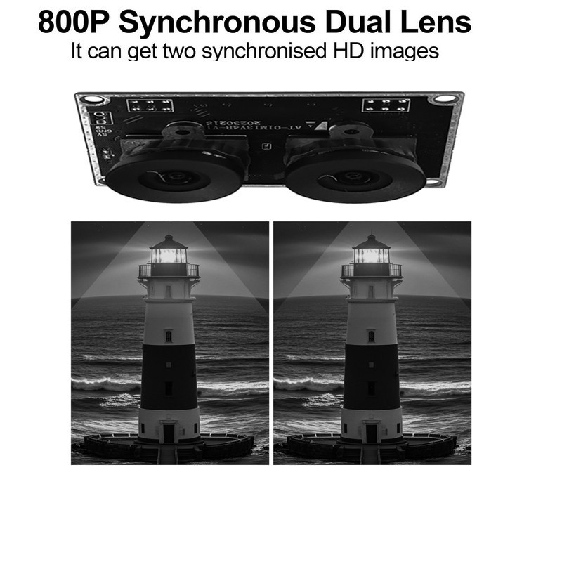 1MP OV9281 Dual Lens USB Camera Module Global Shutter Monochrome Sync Same Frame
