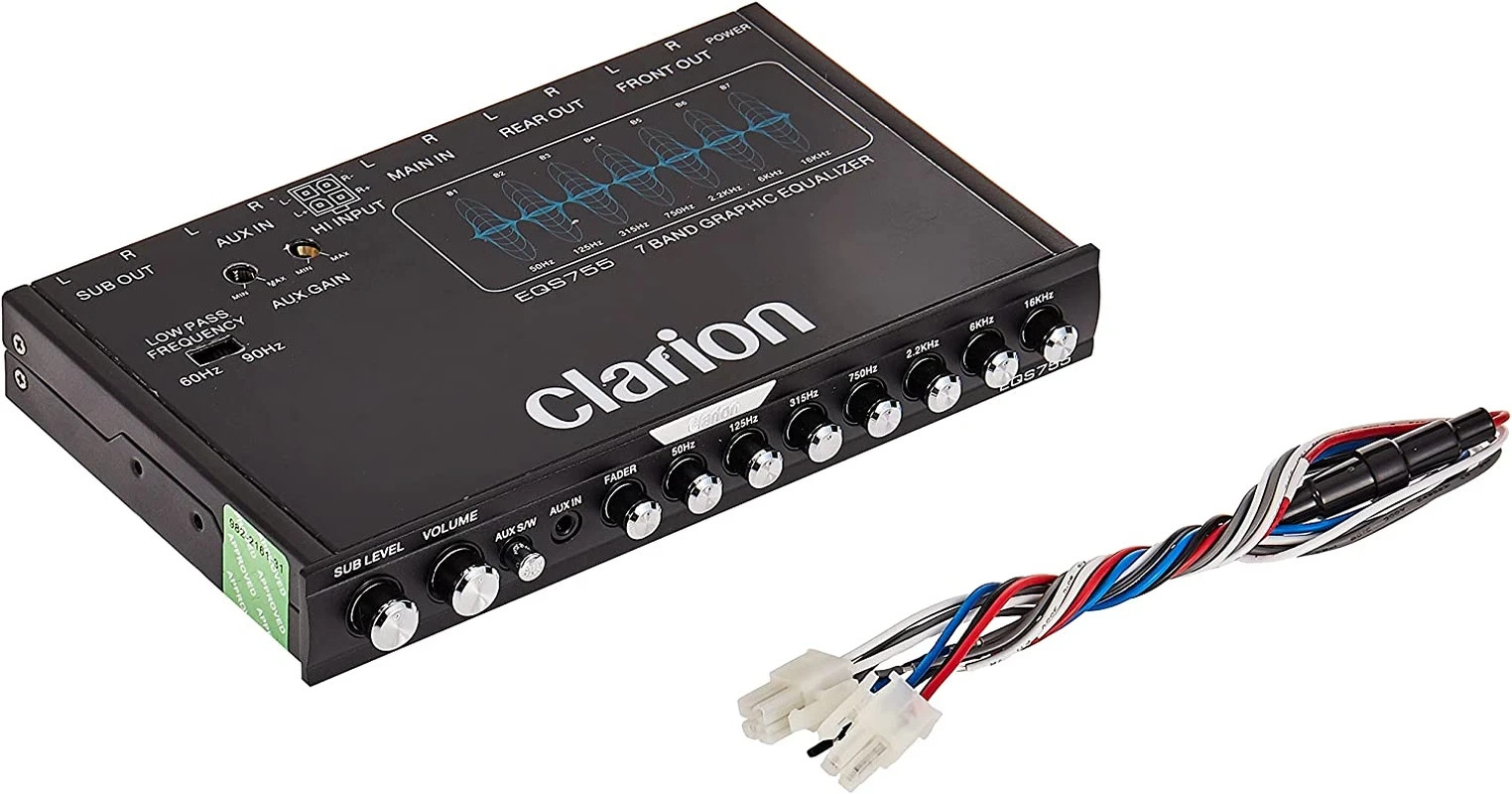 CLARION EQS755V 1/2-DIN 7-BAND GRAPHIC EQUALIZER/CROSSOVER w/ SUB LEVEL CONTROL