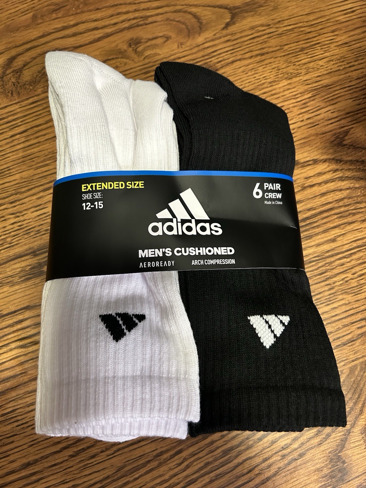 Adidas Crew Socks 6 Pack - Shoe Sizes 12-15