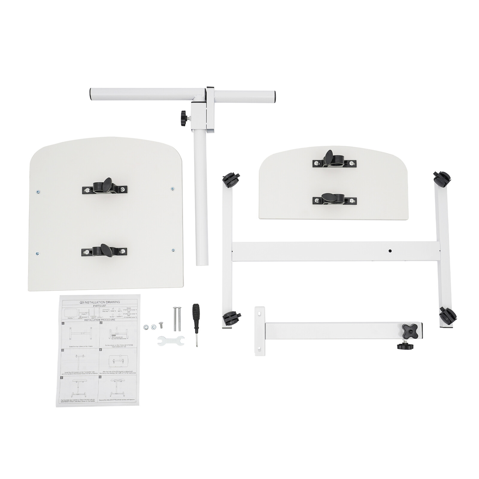 Over Bed Table Mobile Rolling Laptop Stand Computer Bedside Table Adjustable New