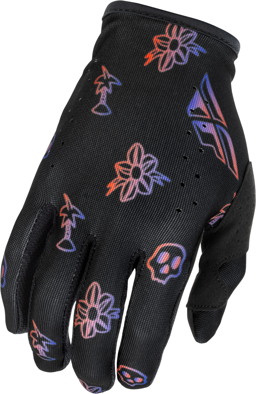 FLY RACING - Youth Lite Outline Gloves Black/Red/Purple Ym | 379-716YM
