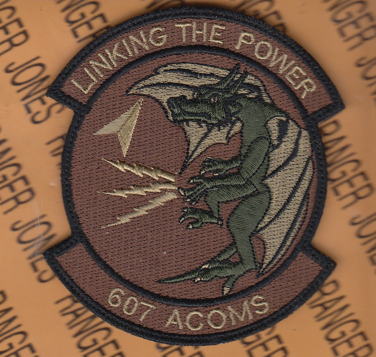 USAF Air Force 607th Air Communications Sq ACOMS ~3.75" OCP NO HOOK patch c/e