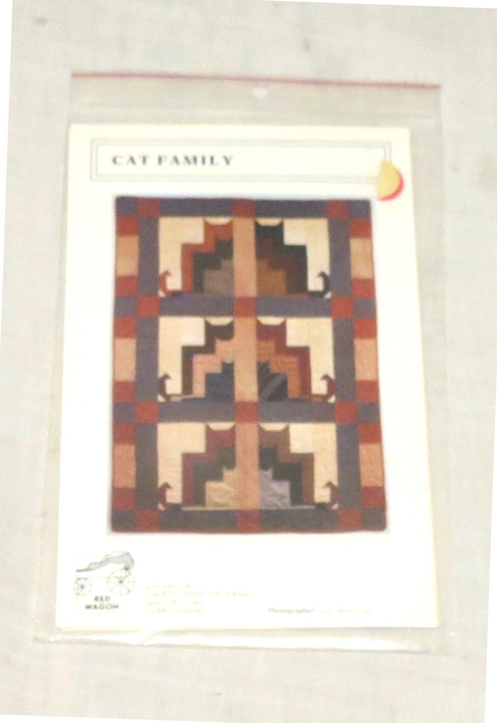 Red Wagon Cat Family 35 by 48 inches Quilting Block Pattern NEW