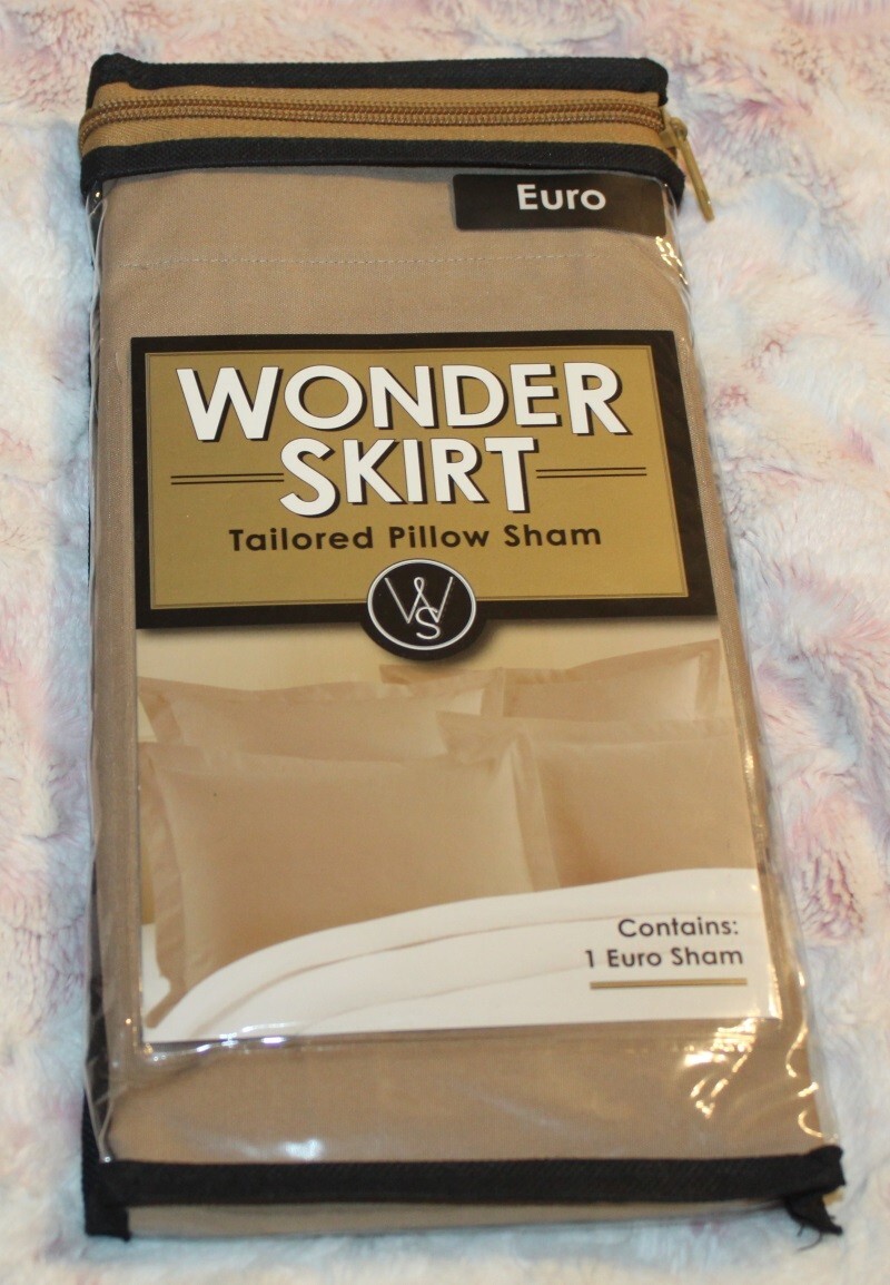 New Levinsohn WONDER SKIRT Euro tailored pillow sham in taupe 26" X 26"