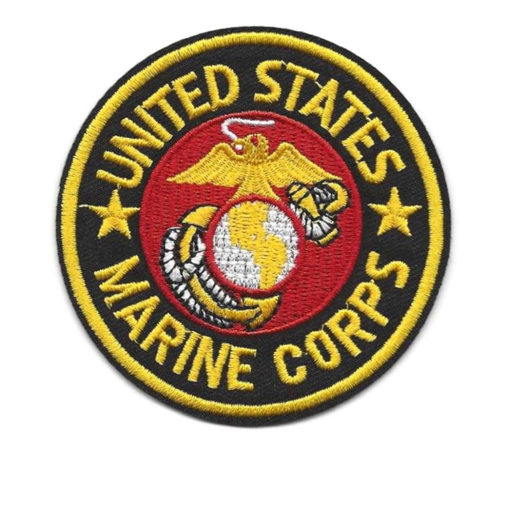 MARINE CORPS IRON ON PATCH 3" Embroidered Applique United States Military Round