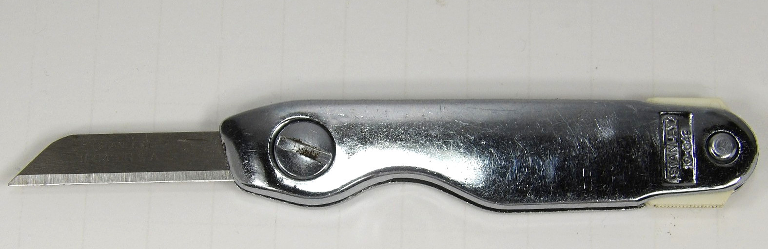Vintage Stanley 10-049 Folding Utility Knife Pocket Box Cutter Chrome Finish USA