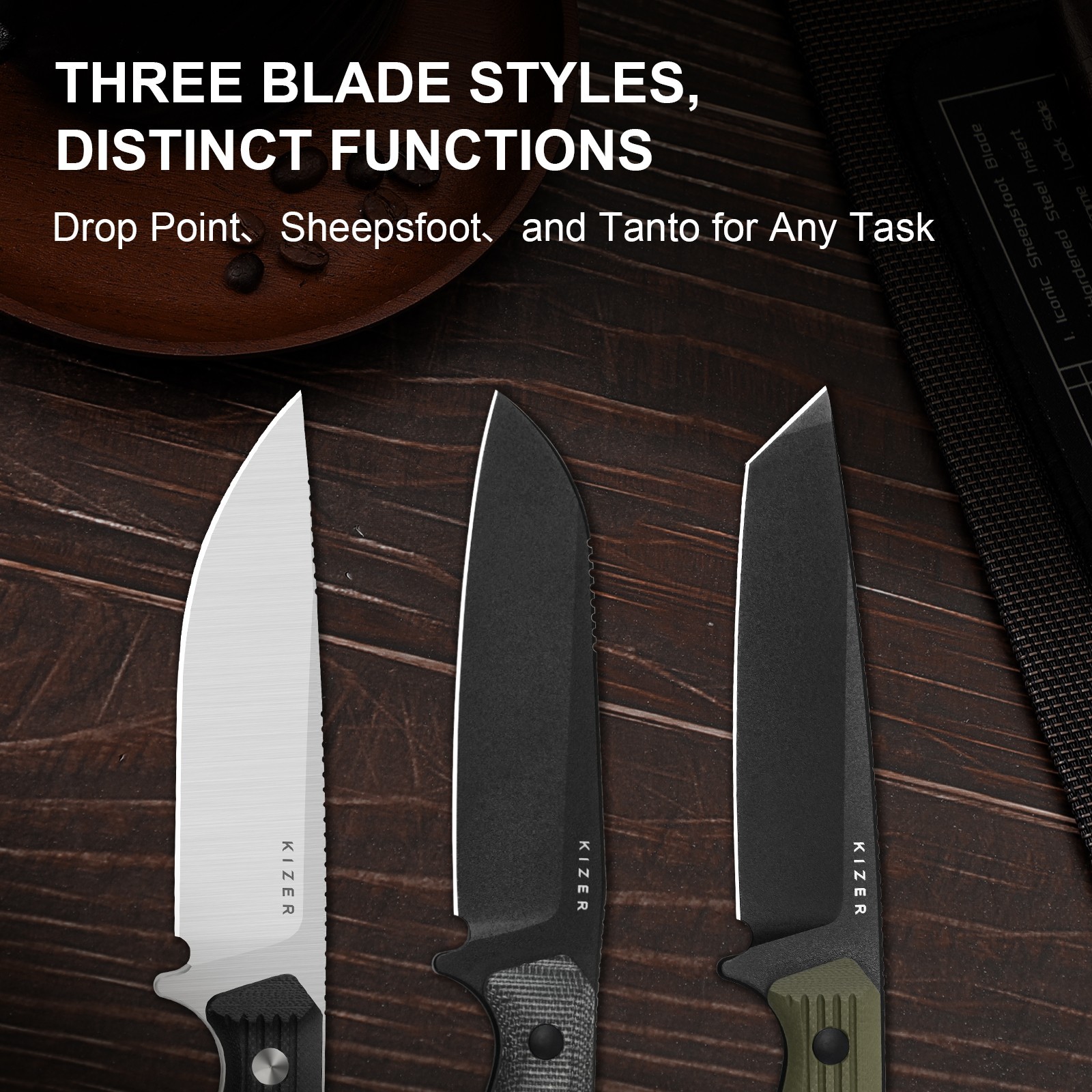 Kizer Begleiter Fix Fixed Knife AEB-L Blade G10 Handle With Sheath 1045MT2