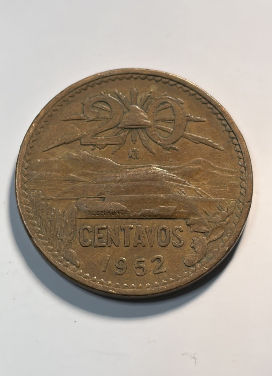 1952 M Mexican 20 Centavos Mexico Coin World Coin