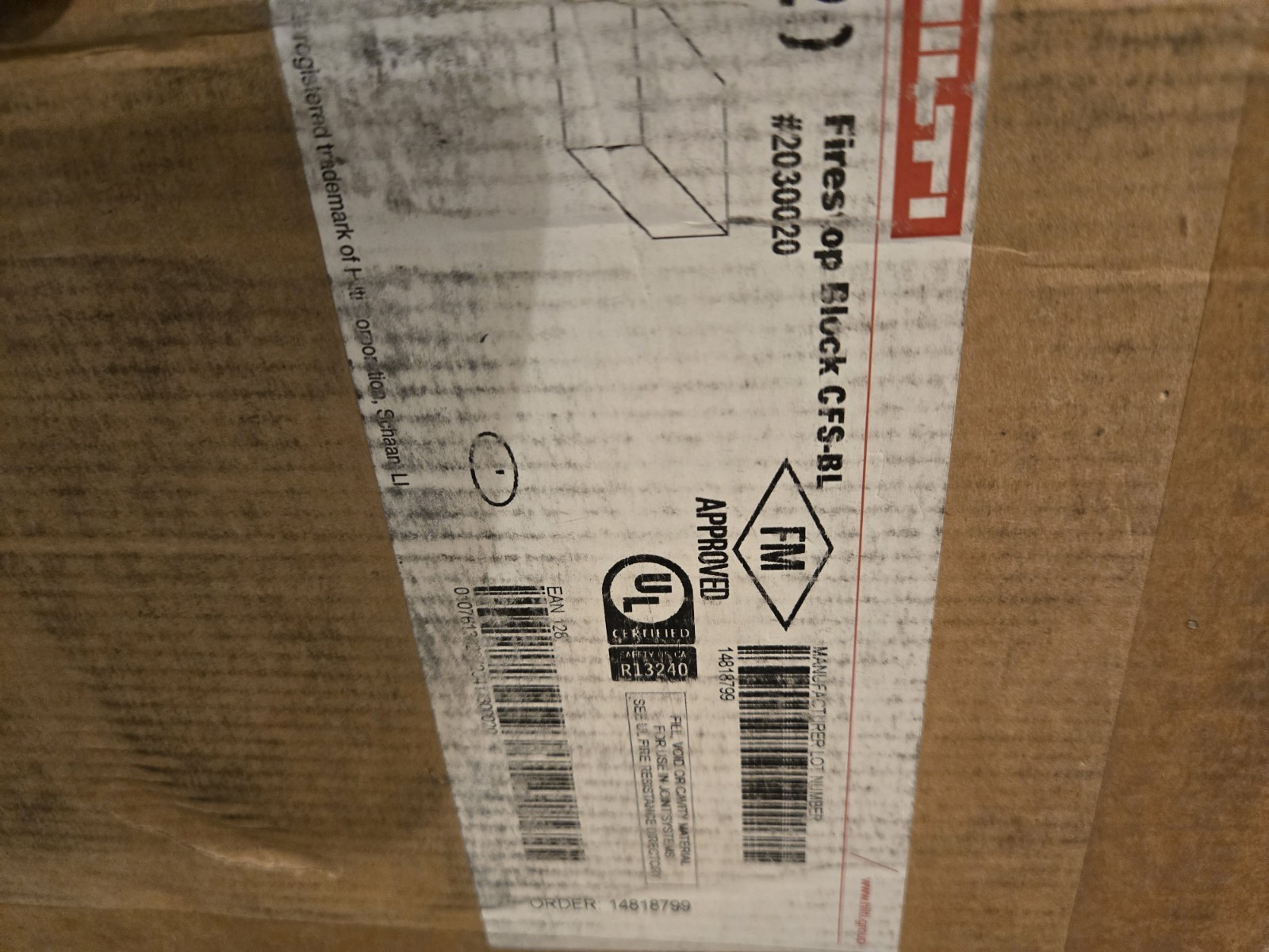 New HILTI Firestop block CFS-BL 20 Pack Free Ship