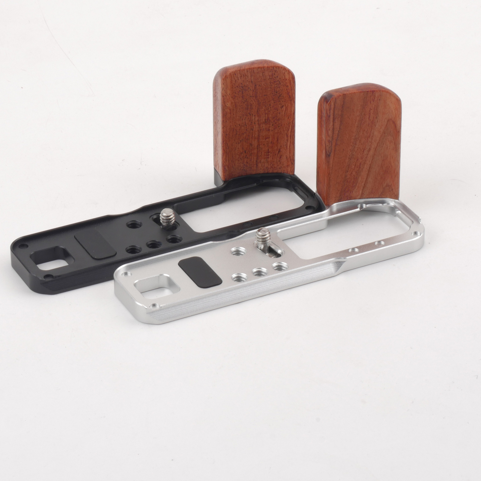 L QR Wood Finger Hand Grip Holder + Alloy Base For Fujifilm X-100VI Camera Retro