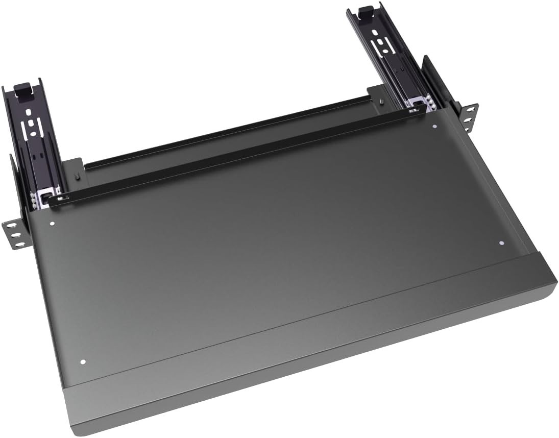 1U Keyboard Tray 8"Deep -Universal 19"Rack Mount Sliding Shelf for Network