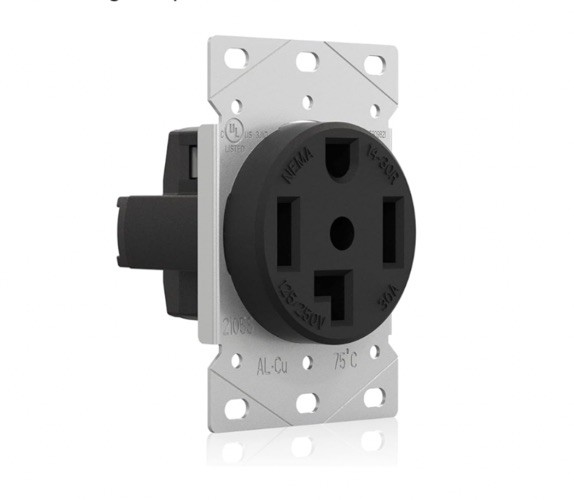 ELEGRP 30 Amp 125/250V  NEMA 14-30R Flush Mount Power outlet  Straight Blade
