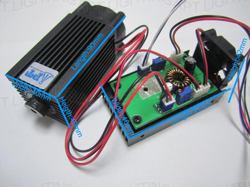 Quality Focusable 445nm 2000mW 2W Blue Laser Module TTL CNC Cutter Engraving