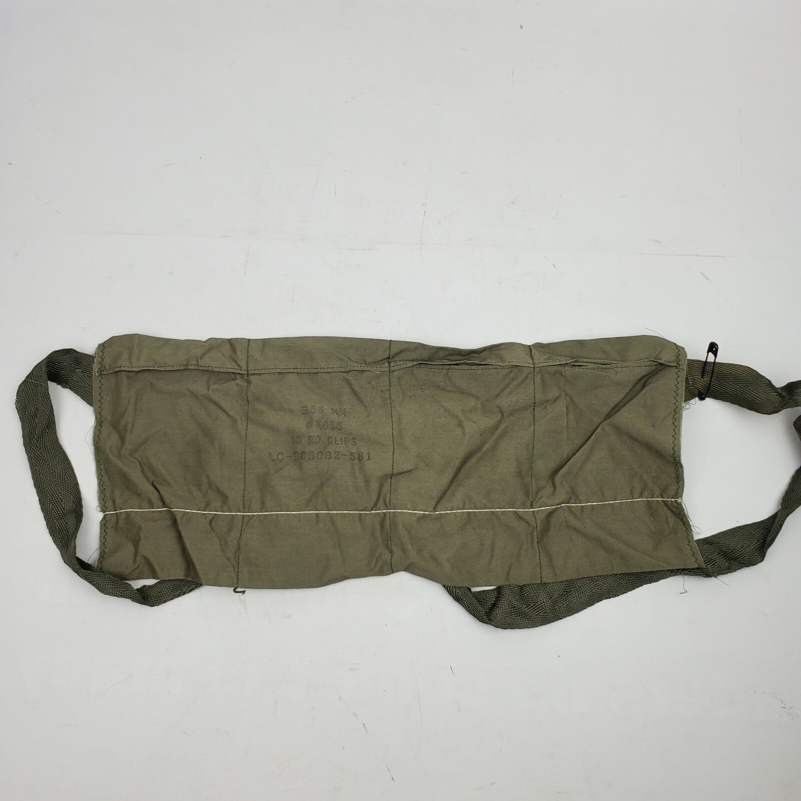 USGI 4 Pocket Expandable Military Bandolier Vietnam Era 5.56 10 Rnd Clips Green