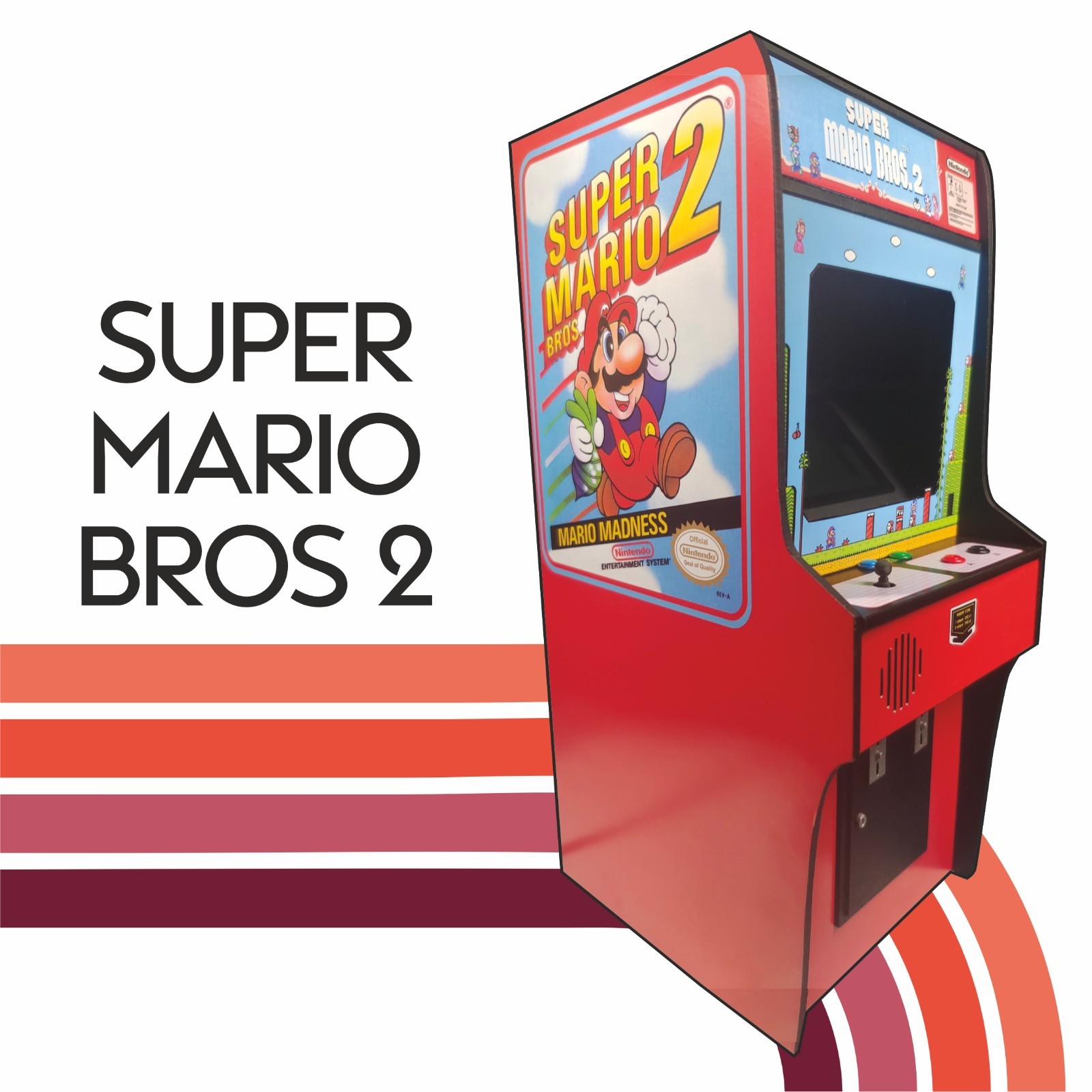 Super Mario Bros 2, 1/6 scale mini working arcade cabinet.