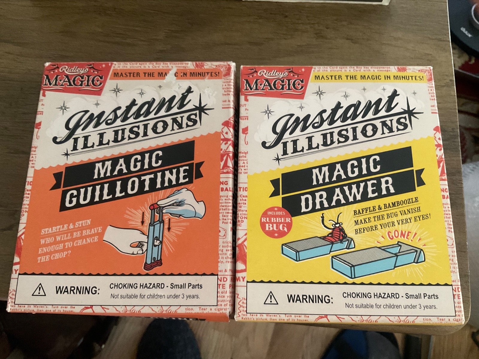 2 x Ridleys Magic Instant Illusions Magic Guillotine/Drawer Magic Tricks