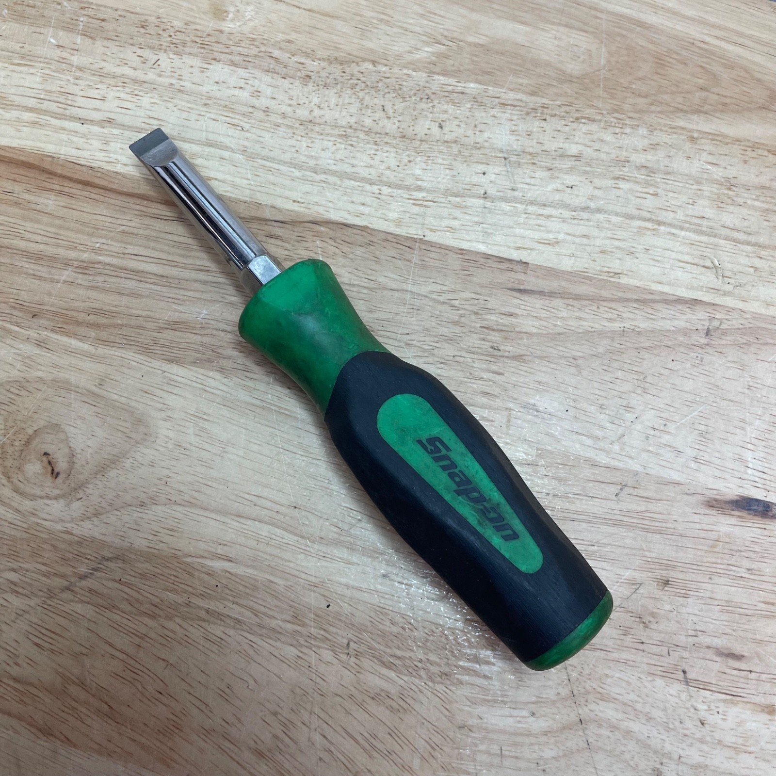 Snap-on Large Marine Aircraft Flat Slot Plug Screwdriver GREEN Handle