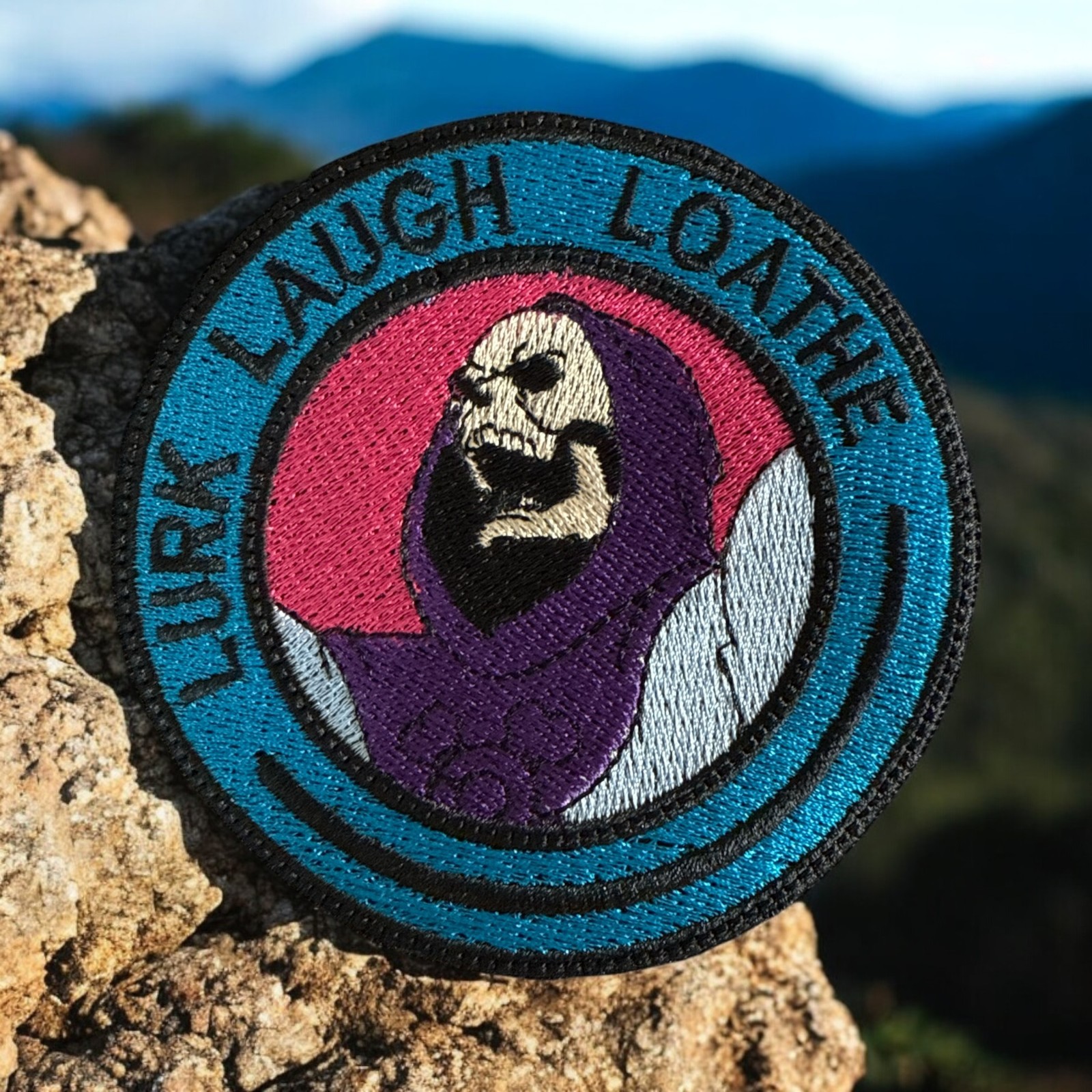LURK LAUGH LOATHE/ SKELTOR/ HE-MAN American Hook & Loop Morale Patch