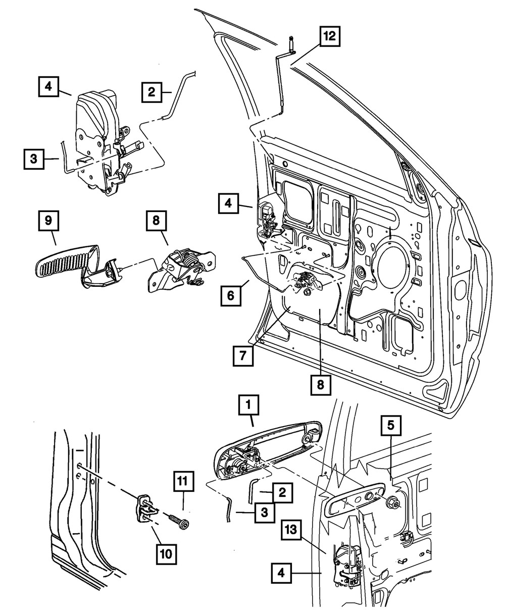 Genuine Mopar Inside Remote Link And Sleeve Right 55275944AB