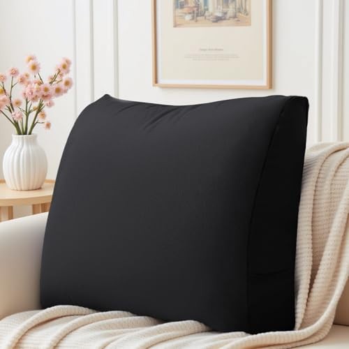 Back Support Pillow for Couch – Bed Rest Back Pillow with Removable Black