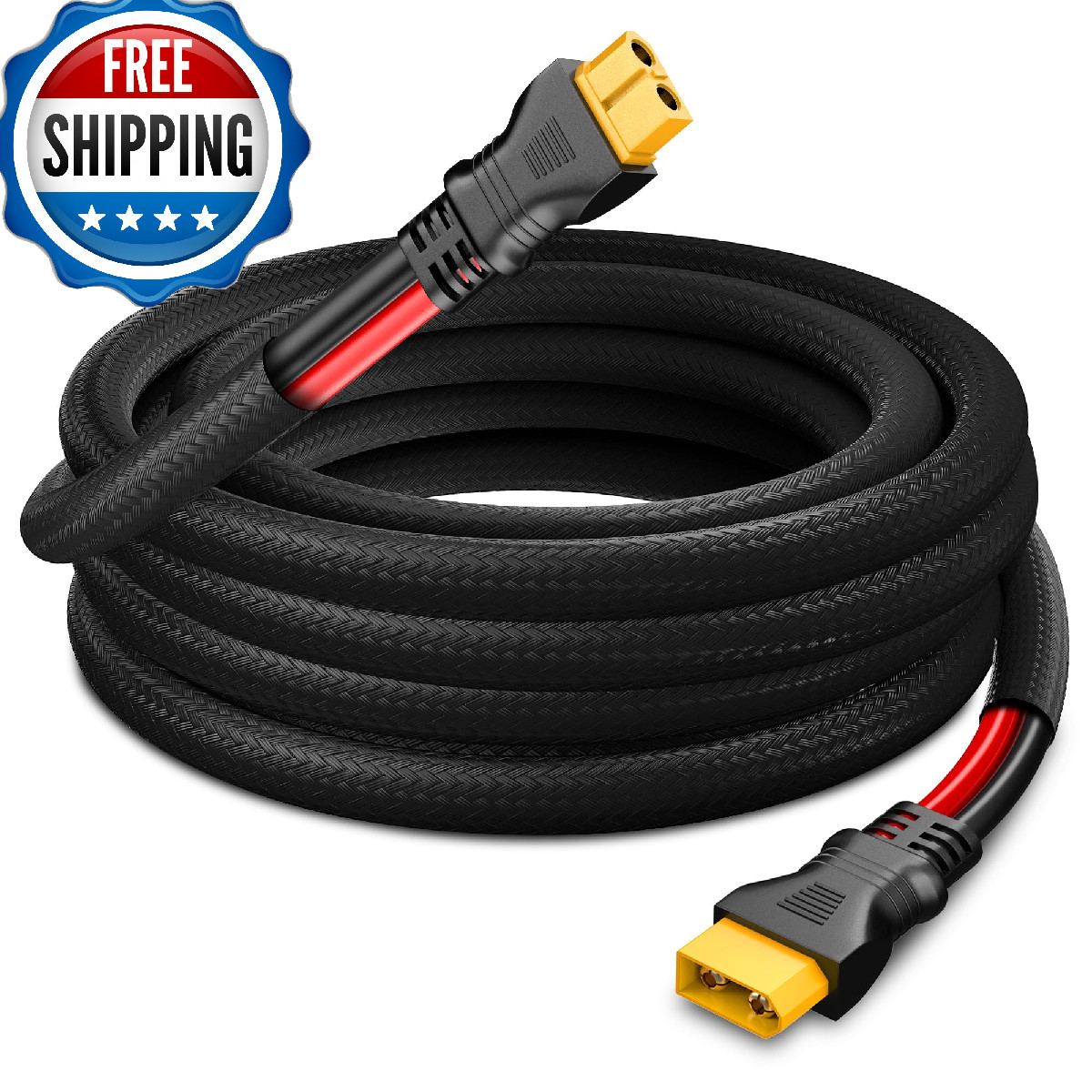 Naponal XT60 Extension Cable 10ft 12AWG Male to Female Flame Retardant RC Power