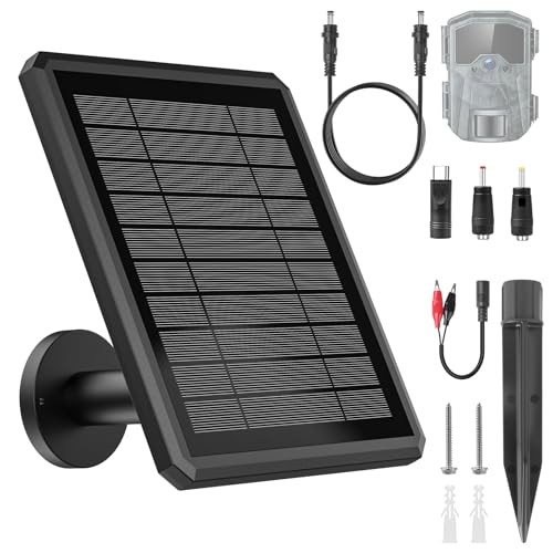 Solar Panel for Trail Camera - 4000mAh Battery, 6V/12V Output, Type-C & DC