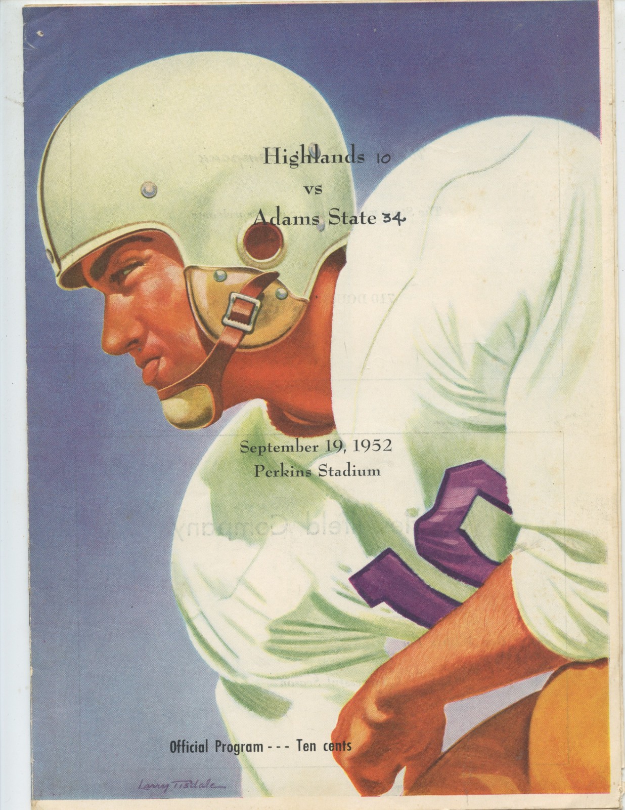 1952 ADAMS STATE vs HIGHLANDS UNIVERSITY FOOTBALL PROGRAM (LAS VEGAS, N. M.)