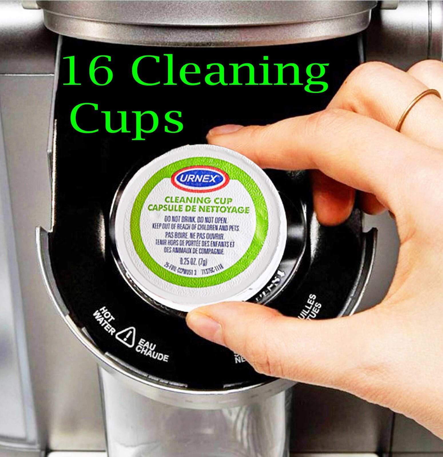 (16) K-Cup Cleaner Pod Cups for Cleaning Keurig & All K-Cup Coffee Maker Brewers