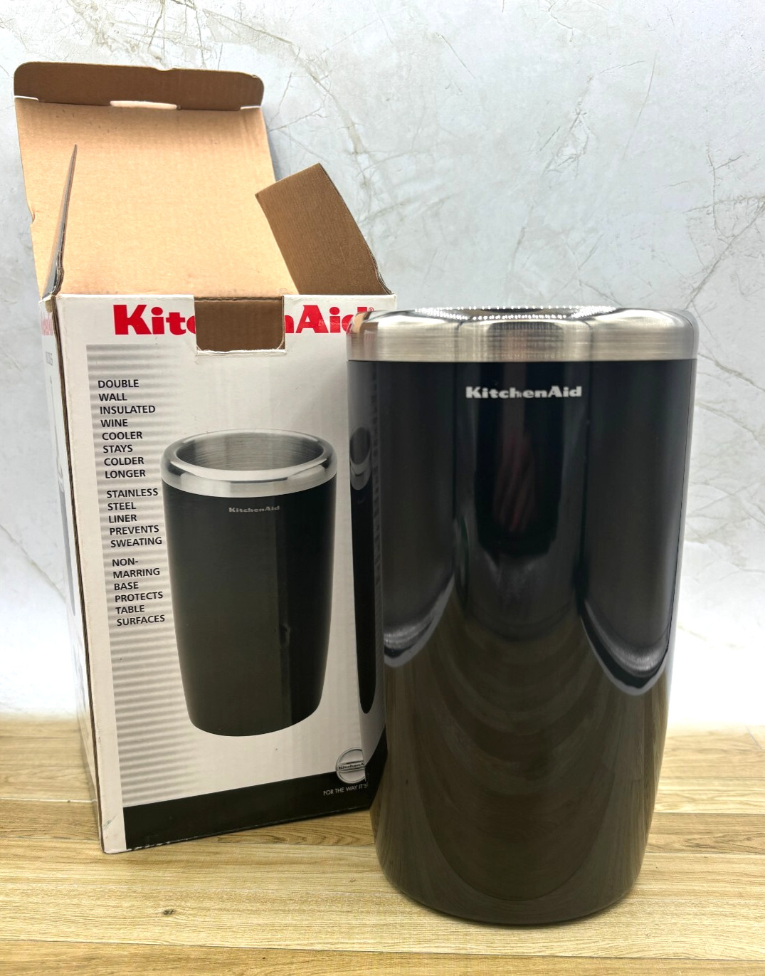 KitchenAid Double Wall Insulated Table Top Wine Chiller Cooler Stainless Steel