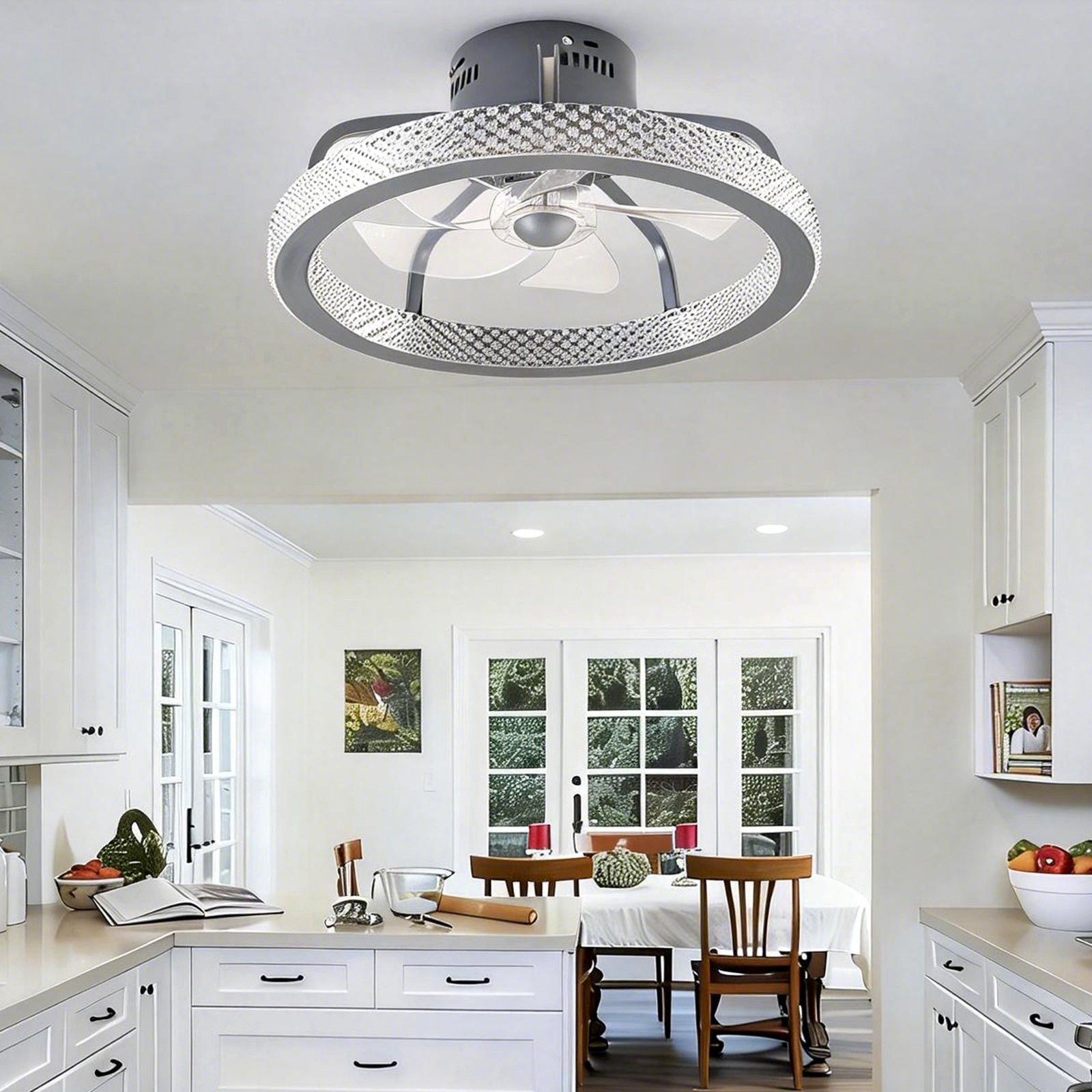 TCFUNDY RGB LED Ceiling Fan with Light App + Remote Control + Bluetooth Speaker