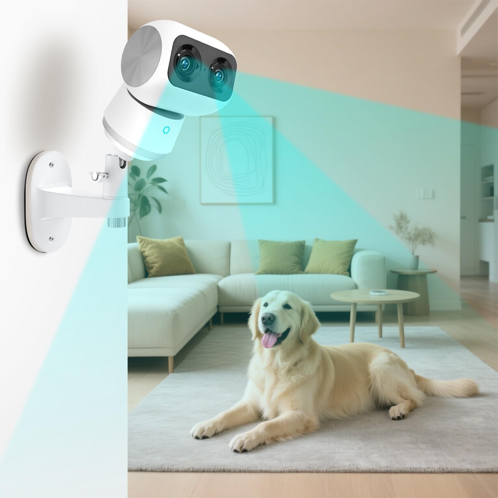 wochel Security Camera Mount for eufy Indoor Cam S350, Adjustable Baby White
