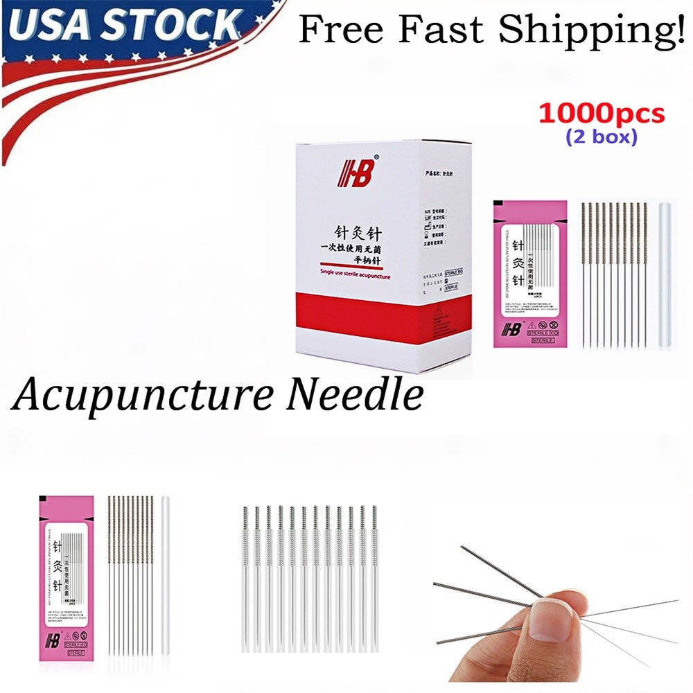1000 x Disposable Acupuncture Manual Needle Sterile Stainless Steel 0.25*30mm