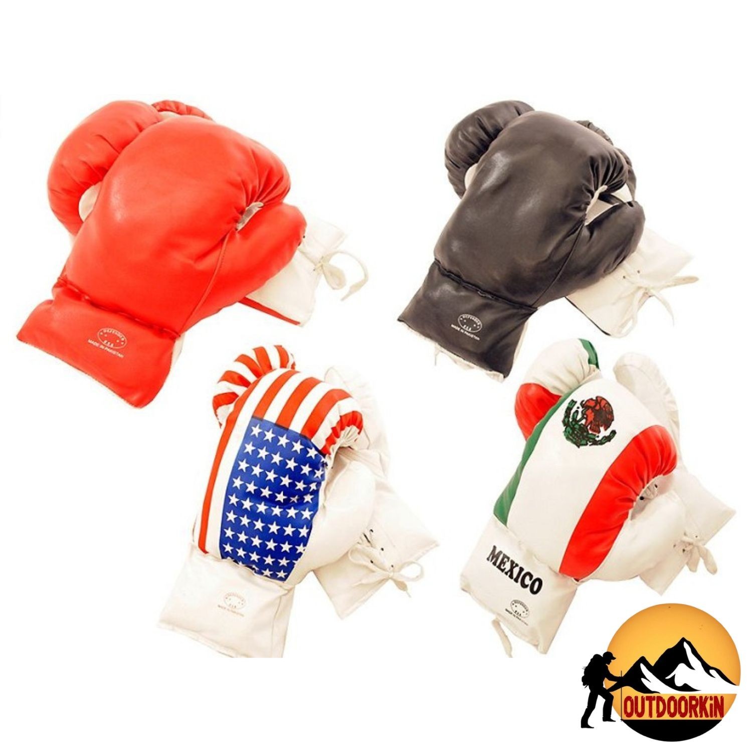 06-oz Boxing Gloves in 4 colors option Red, Black,
