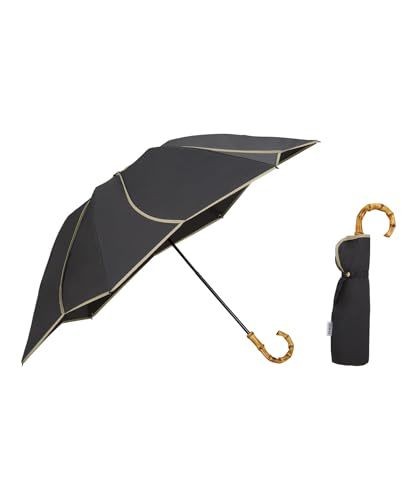 Wpc UVO 100% UV Block Folding Umbrella 55cm Floral Black Bamboo Handle