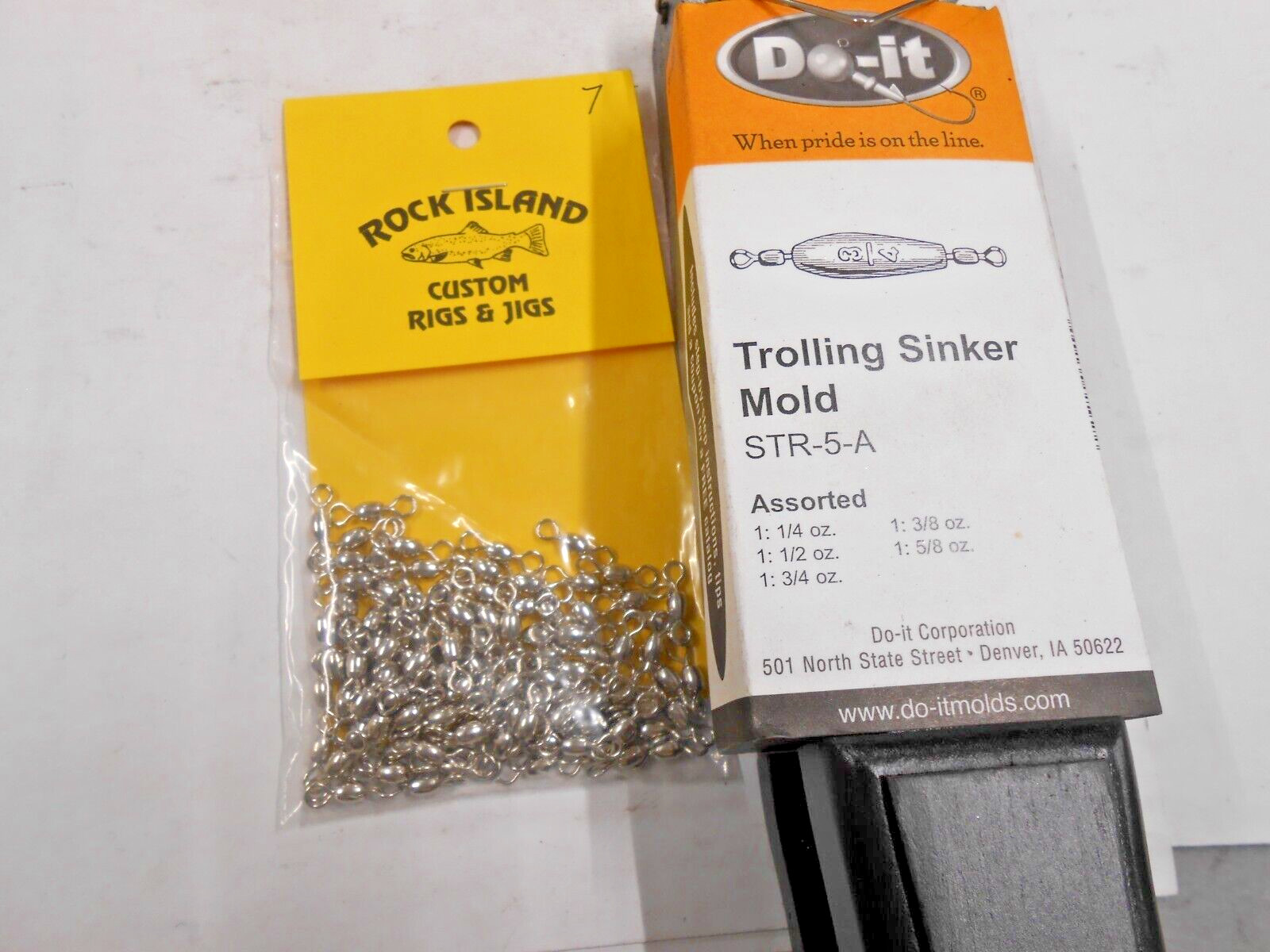 3149 DO-IT Trolling Sinker Mold 1/4-5/8 oz 100 # 7 crane swivels included