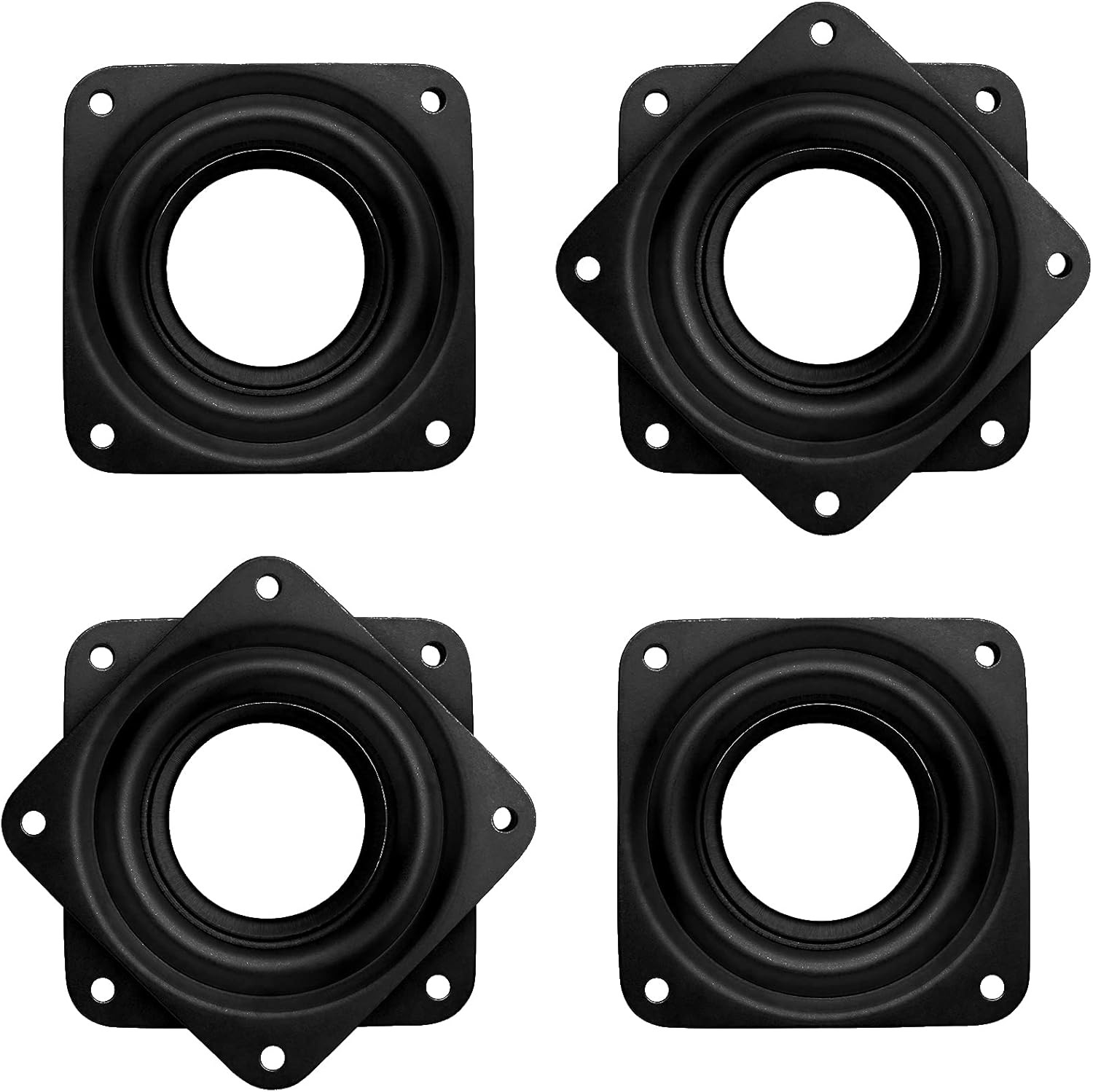 4 Pcs 3 Inch Square Rotating Bearing Plate, 150lbs Capacity Turntable Bearing Sw