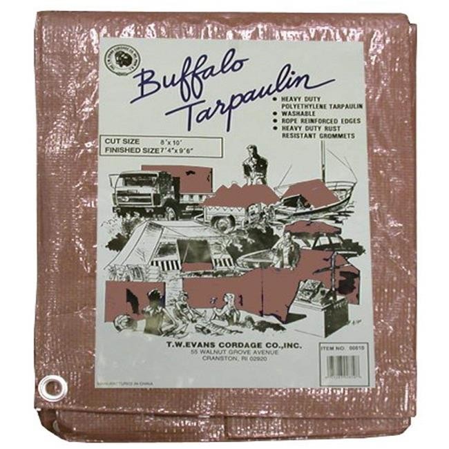 T.W. Evans Cordage B0608 6 ft.x8 ft. Buffalo Poly Tarp in Brown