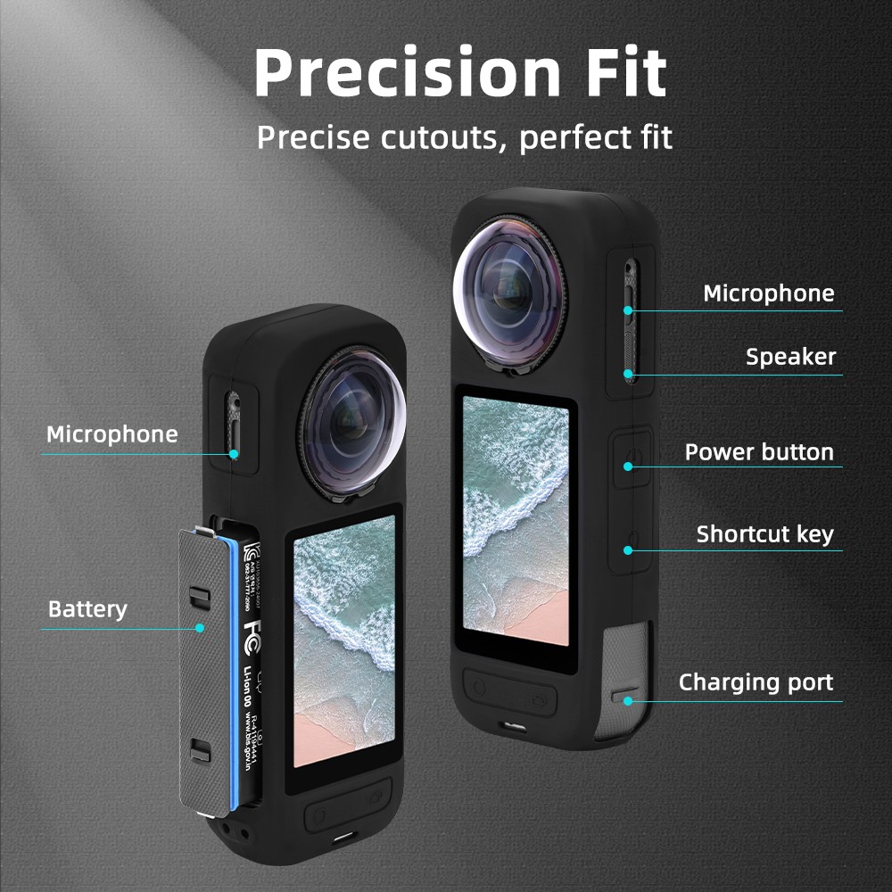 Camera Soft Silicone Case Drop Protection Dust Cover for Insta360 X5 Camera