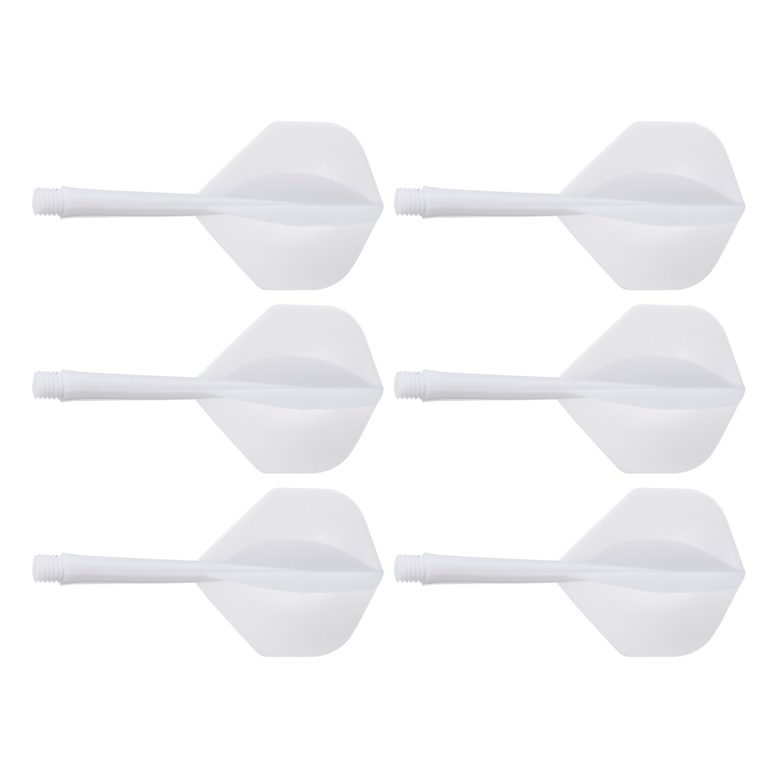 6Pcs Integrated Dart Shaft Flights,Durable Darts Flights Set(White)