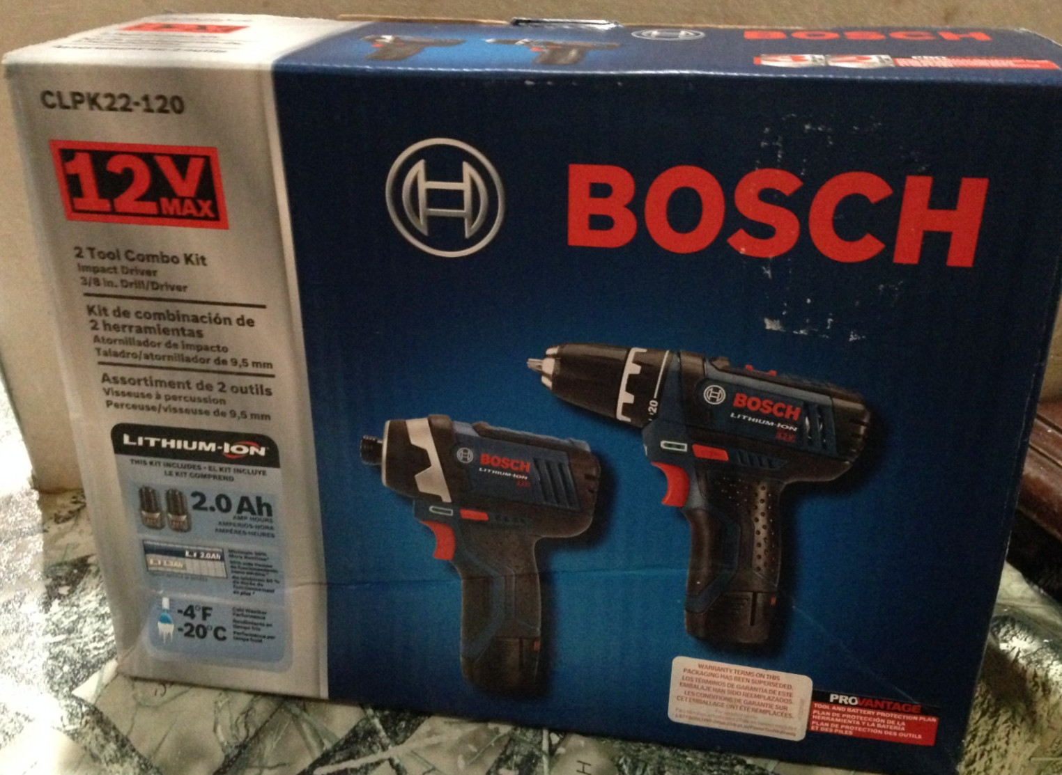 Bosch 12V Li-Ion 2-Tool Combo Kit Drill/Driver & Impact, 2 Batteries CLPK22-120