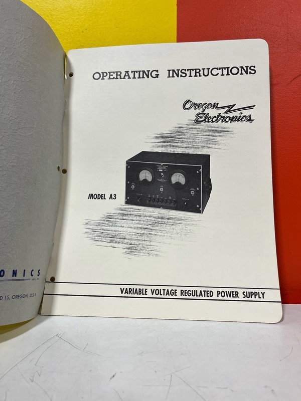 Oregon Electronics A3 Variable Power Supply Operating Instructions