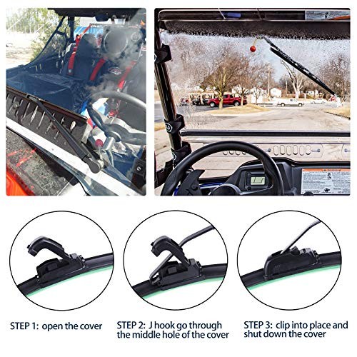 2 Pack UTV Windshield Wiper Kit Hand Operated UTV Wiper Kit Manual Kit