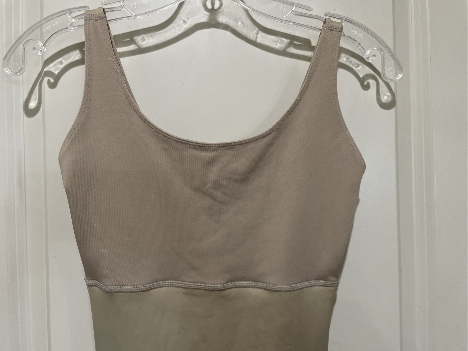 SPANX Beige Nude Mid-Thigh Bodysuit Shape Wear Size Medium
