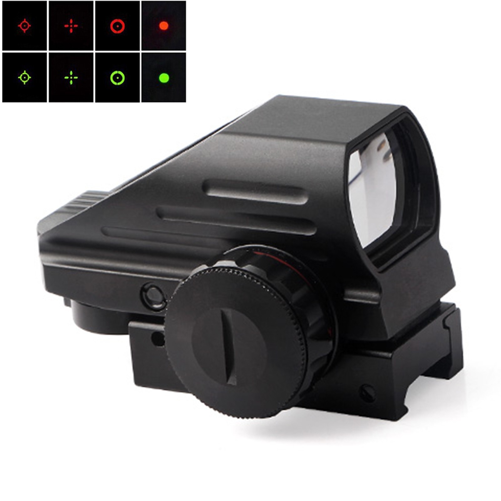 Tactical Holographic Red Green Reflex Scope Sight Combo 4 Reticles Red Dot Rail