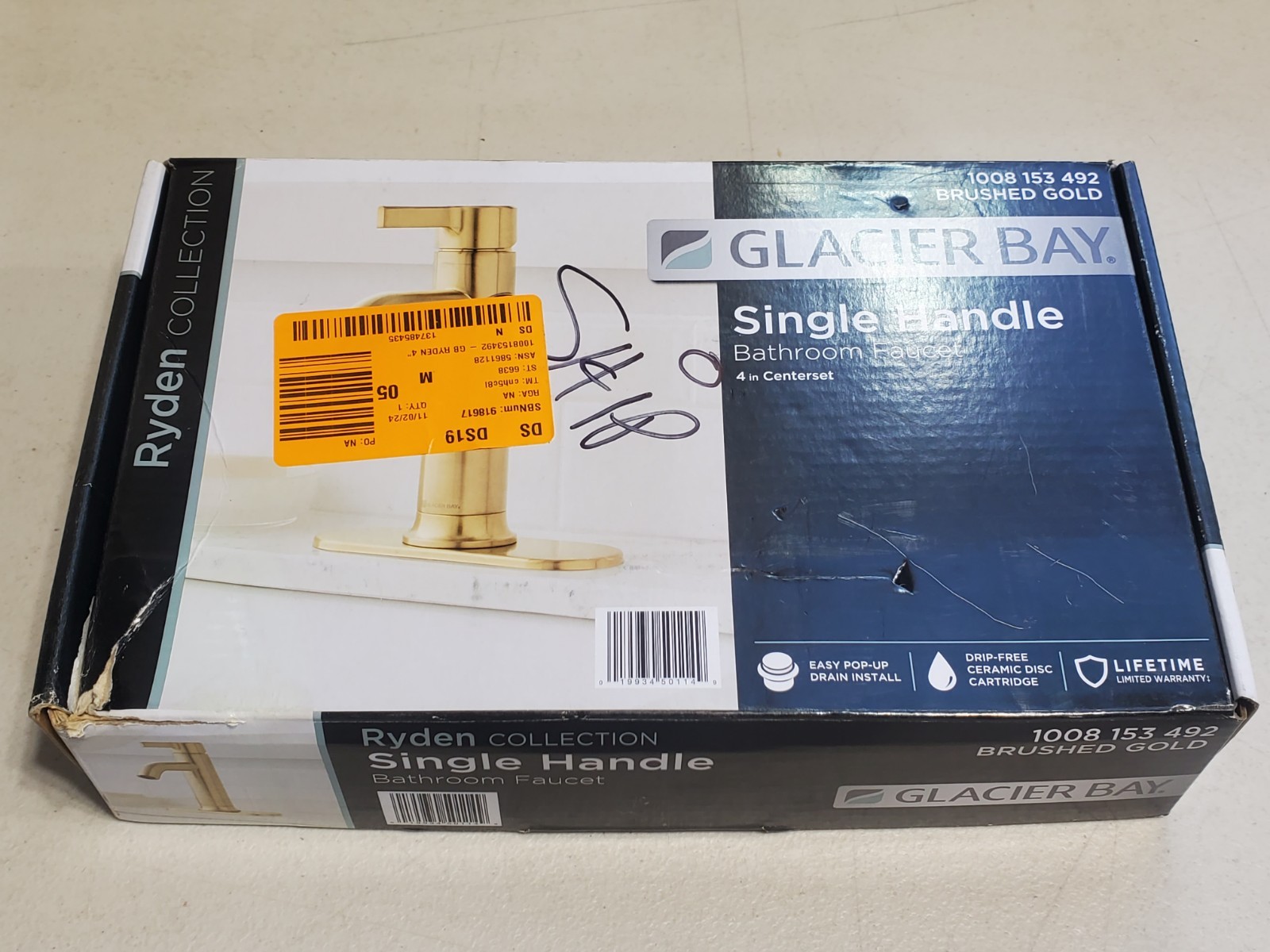 Glacier Bay RYDEN Bathroom Faucet 1008 153 492 - Brushed Gold READ*