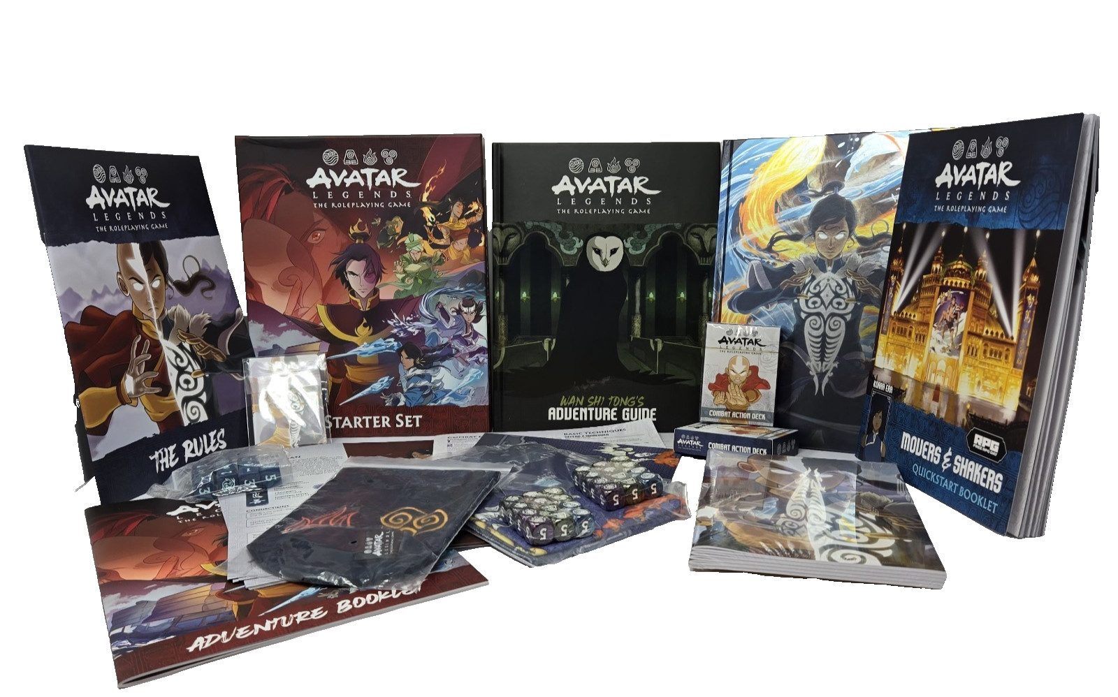 Avatar Legends RPG Starter +Extra Dice Decks Books Wan Shi Tong Guide  *Huge Lot