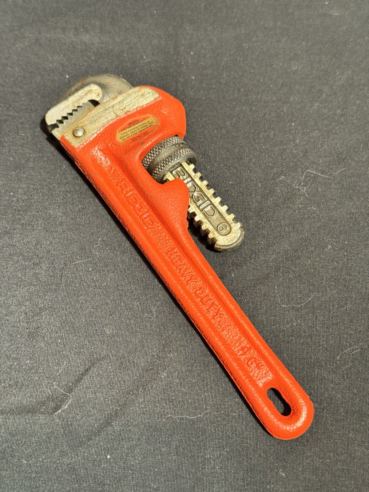Vintage  Ridgid Ridge Tool Co. 6" Adjustable Pipe Wrench made in USA