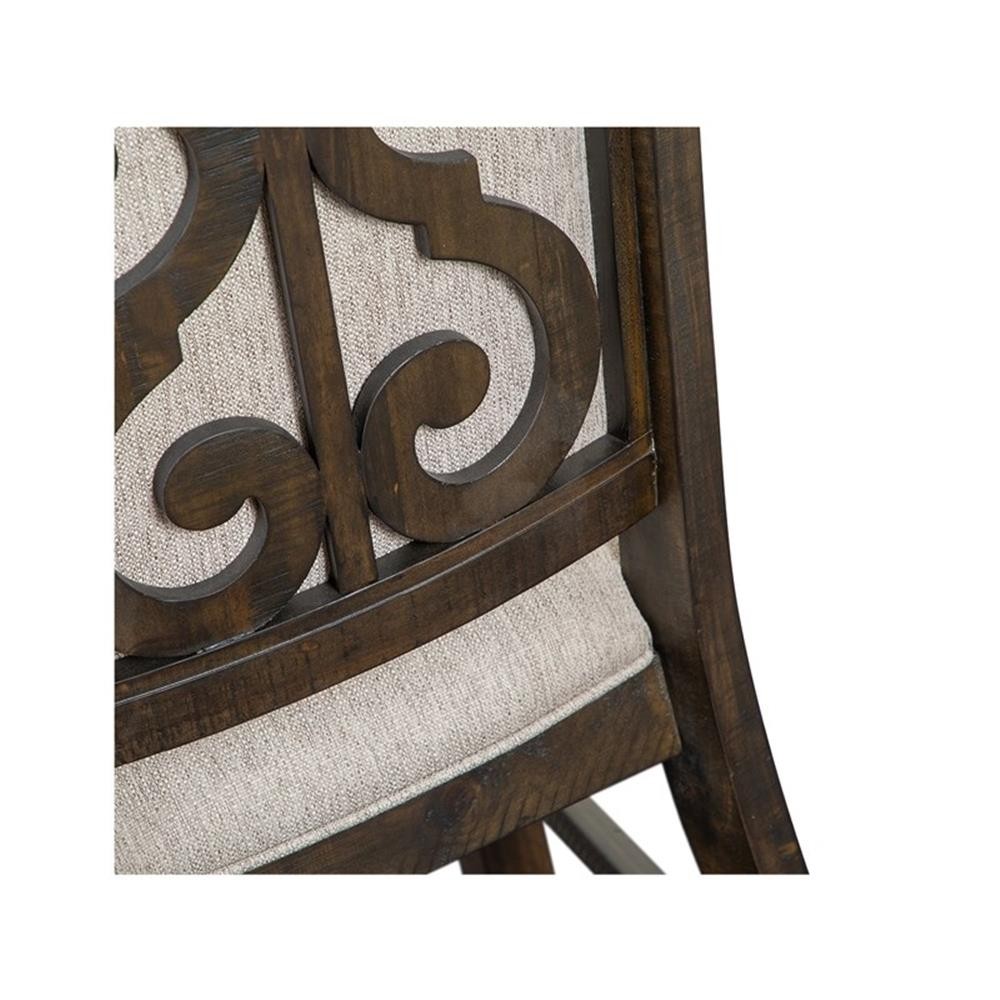 Bowery Hill Traditional Peppercorn Upholstered Side Chair Two Pack